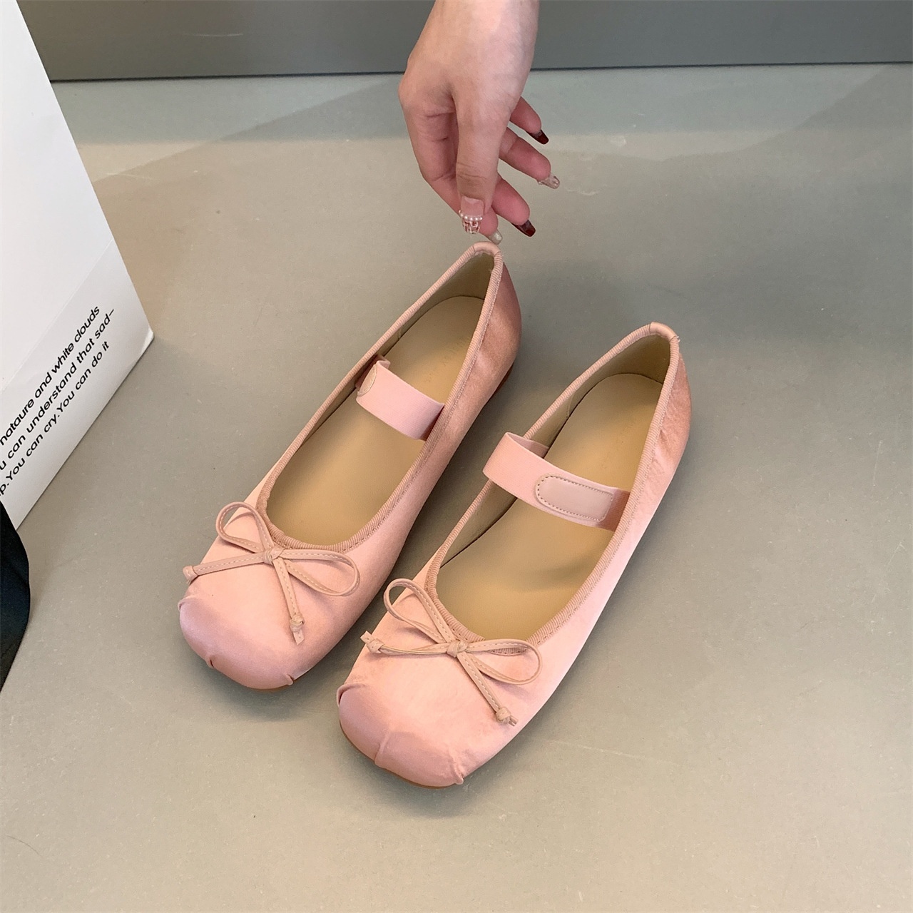 Women's Dance Shoes Bowknot Ballet Flats Versatile Flat Shoes_voghion.com