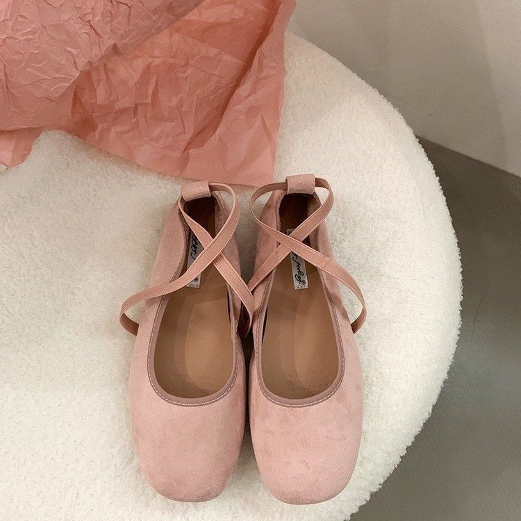 Dance Shoes Women's Flat Suede 2025 New Spring/summer Red Ballet Flats, Gentle Evening Shoes, Comfortable_voghion.com