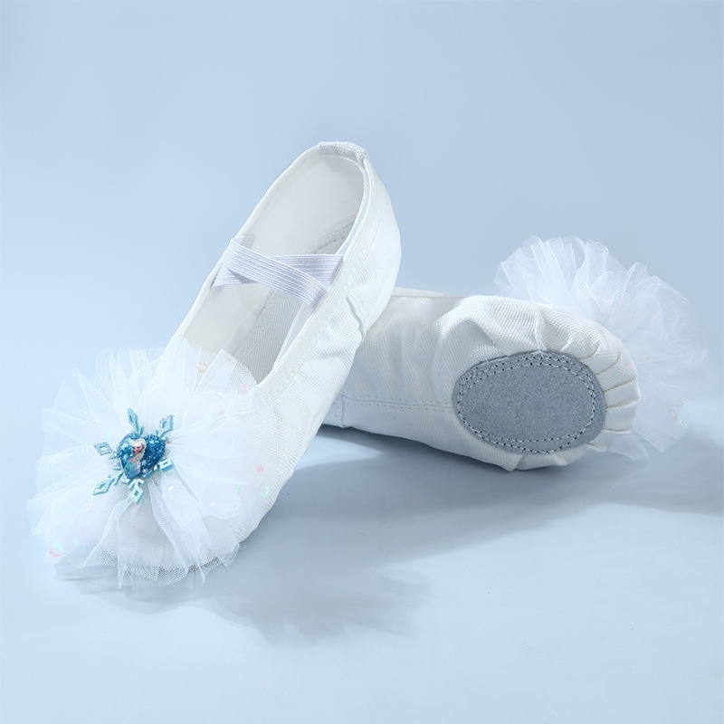 Dance Shoes New Dance Shoes For Children Soft Sole Girls Practice No-Tie Special Chinese Performance Dancing Cat Paw Ballet_voghion.com