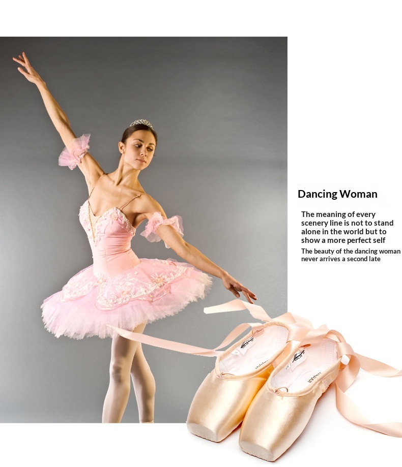 Sapatilhas de ballet para meninas em cetim com tiras para dança_voghion.com