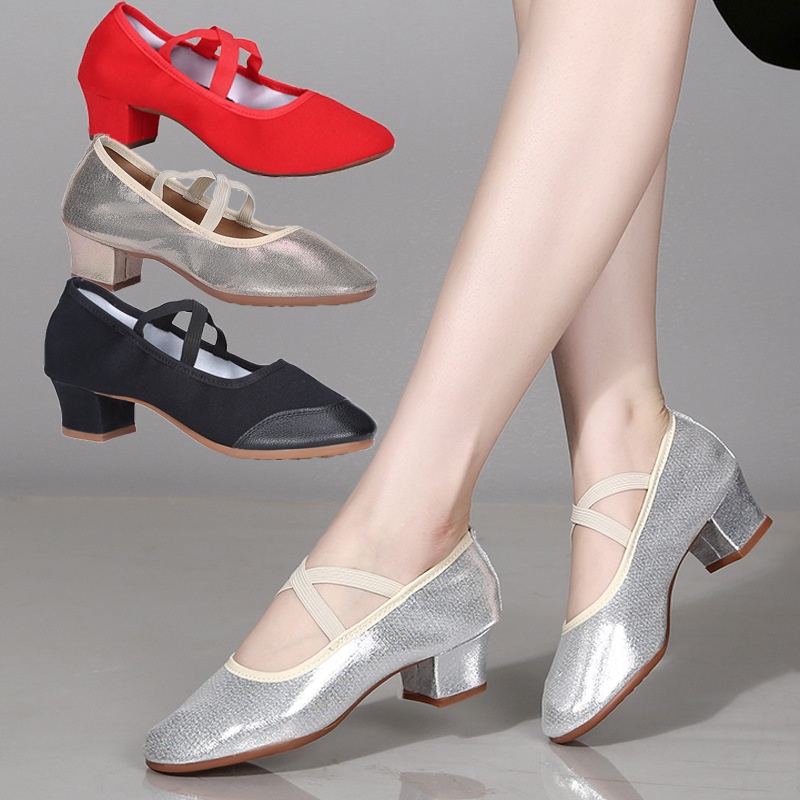 Chaussures de danse Cross-border 2023, nouveau modèle, semelle souple, chaussures de danse latine carrée pour femmes._voghion.com
