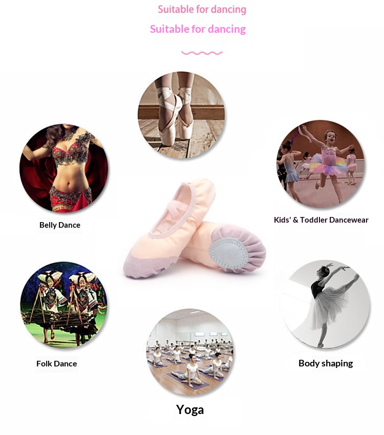 Childrens Dance Shoes Soft Sole Leather Ballet Practice Footwear_voghion.com