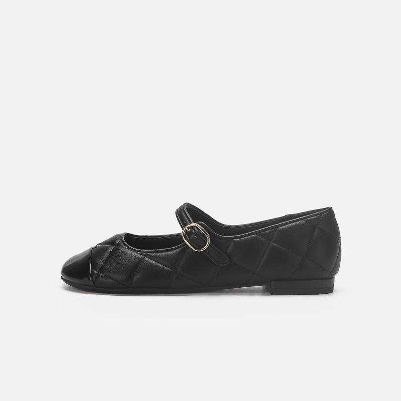 Women's French Retro Ballet Dance Shoes With Diamond Pattern Flat_voghion.com