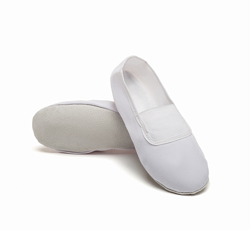 Sapatos de dança para adultos e crianças, ginástica, balé e ioga, com sola macia e formato de pata de gato, brancos, ideais para professores de dança._voghion.com