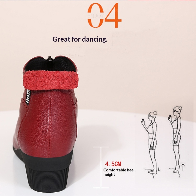 Women's Winter Dance Boots Flat Cold-proof Square Dance Shoes_voghion.com