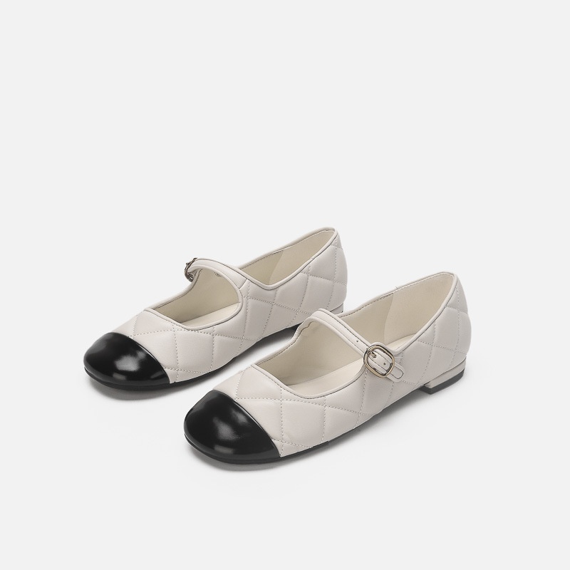 Women's French Retro Ballet Dance Shoes With Diamond Pattern Flat_voghion.com