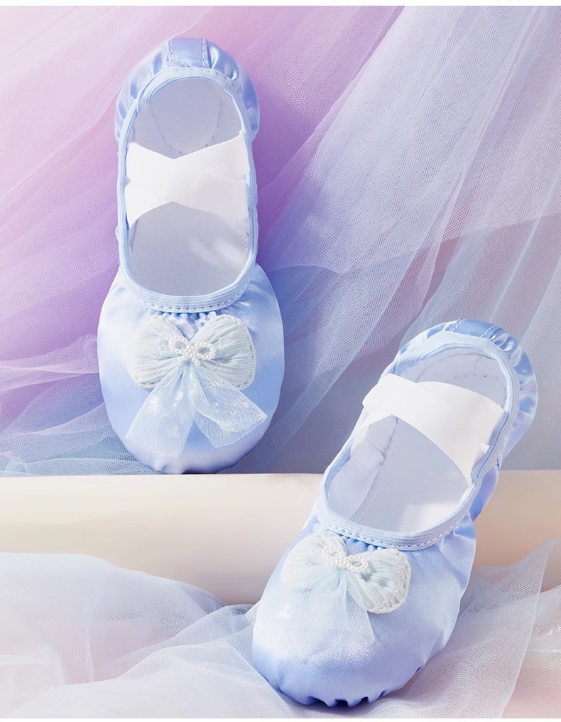 Sapatilhas de ballet para menina com sola macia para treino_voghion.com