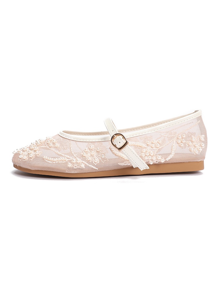 Ballerines de danse brodées avec perles maille respirante_voghion.com