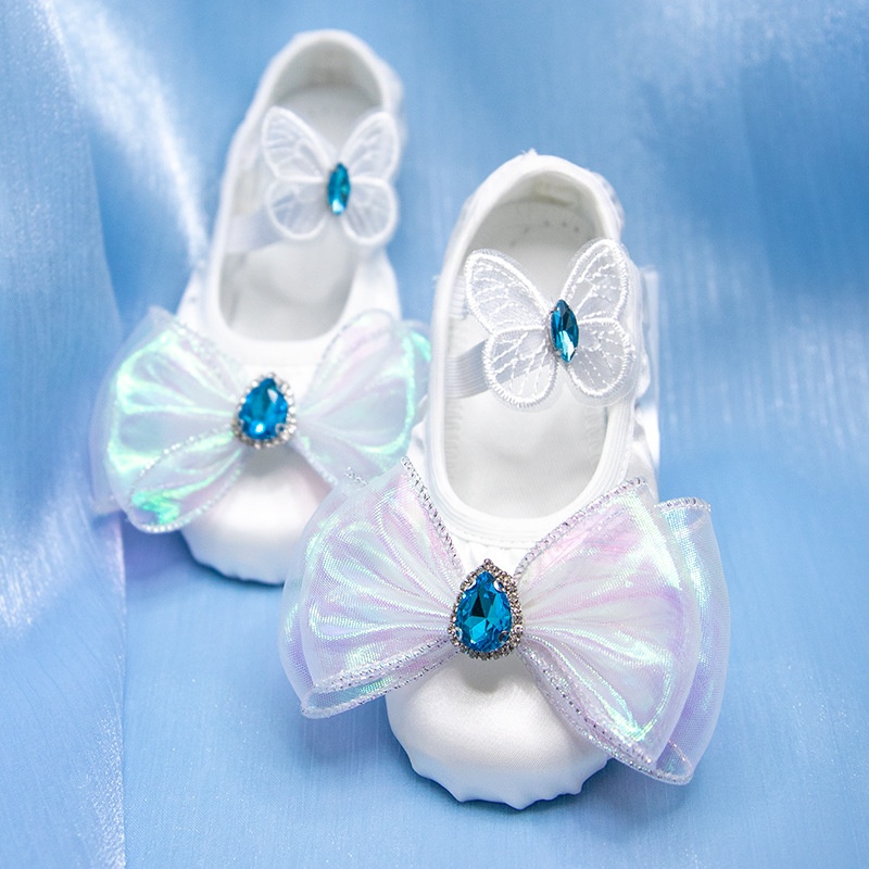 Dance Shoes White Children's Dance Soft-soled Practice Cat Paw Shoes, Elegant Ballet Shoes For Kindergarten Performances And Dancing_voghion.com