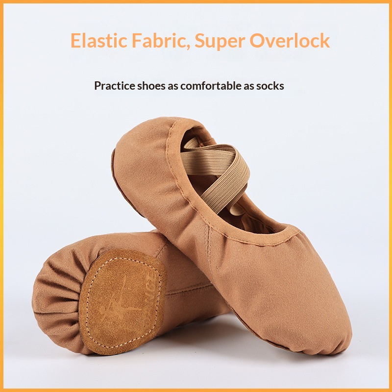 Scarpe da ballo in tessuto elastico per donna, scarpe da ballo per adulti con suola morbida per la pratica, scarpe da ballo senza lacci a forma di zampa di gatto per bambini, scarpe da yoga_voghion.com