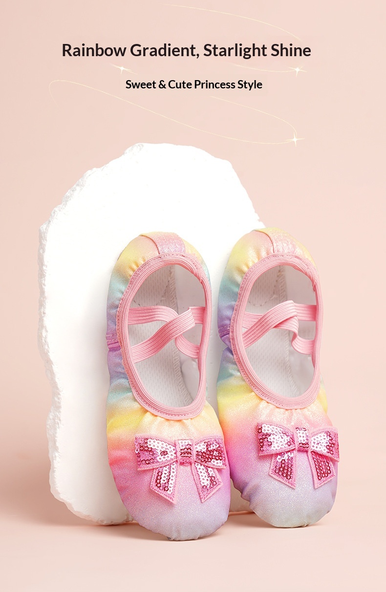 Sapatilhas de ballet para menina com sola macia e pata gato_voghion.com
