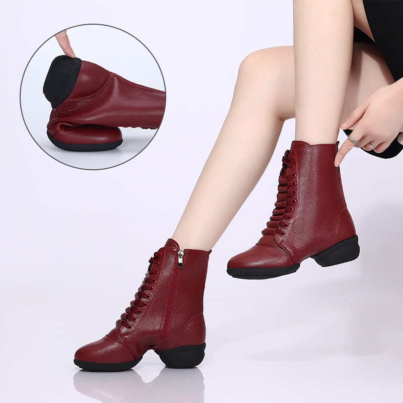 Dance Shoes New Autumn And Winter Sailor Shoes For Women, Square Soft-soled Boots, 2025 Women's Dance Shoes, Cross-border Supply_voghion.com