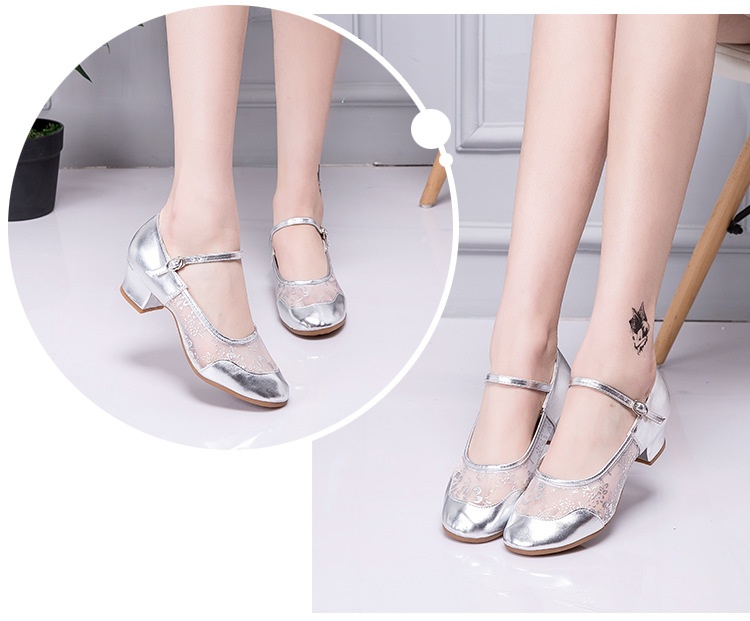 Women's Latin Dance Shoes Mid-heel Soft Sole For Square Dance_voghion.com