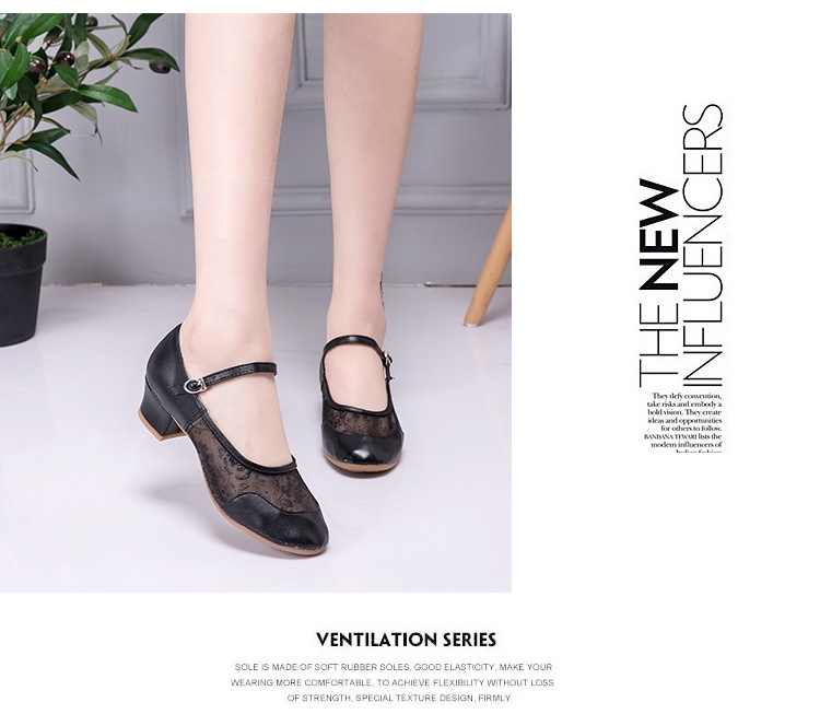 Women's Latin Dance Shoes Mid-heel Soft Sole For Square Dance_voghion.com