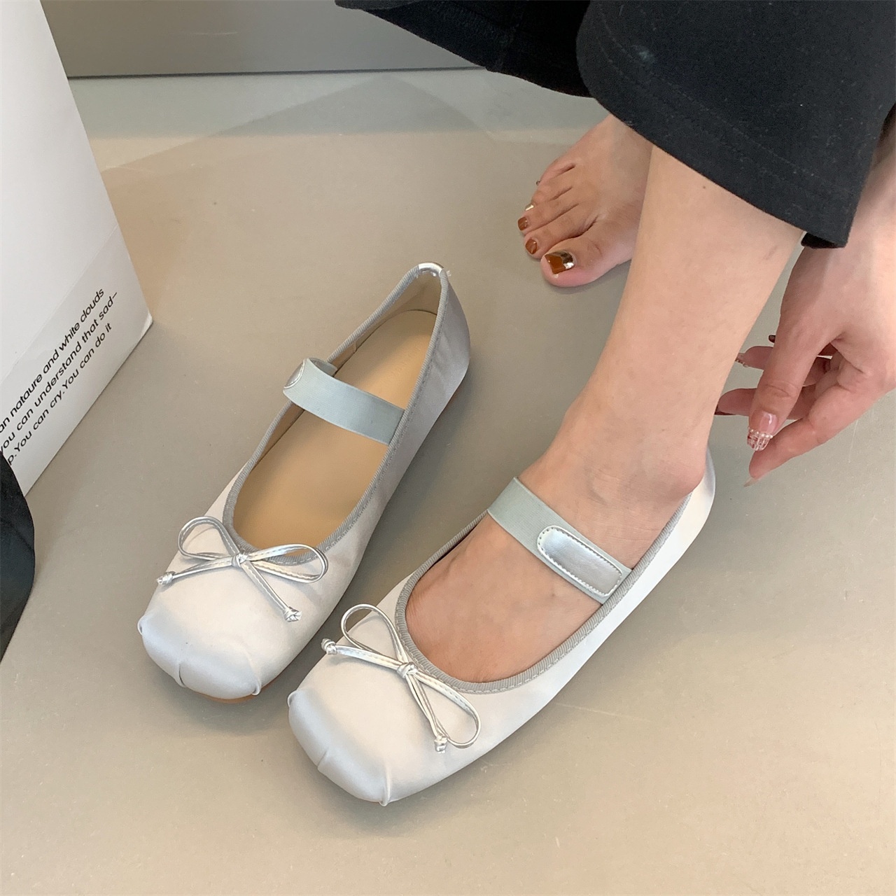 Women's Dance Shoes Bowknot Ballet Flats Versatile Flat Shoes_voghion.com