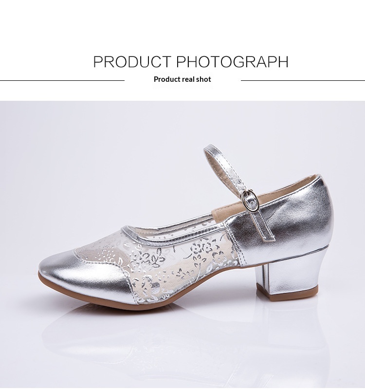 Women's Latin Dance Shoes Mid-heel Soft Sole For Square Dance_voghion.com