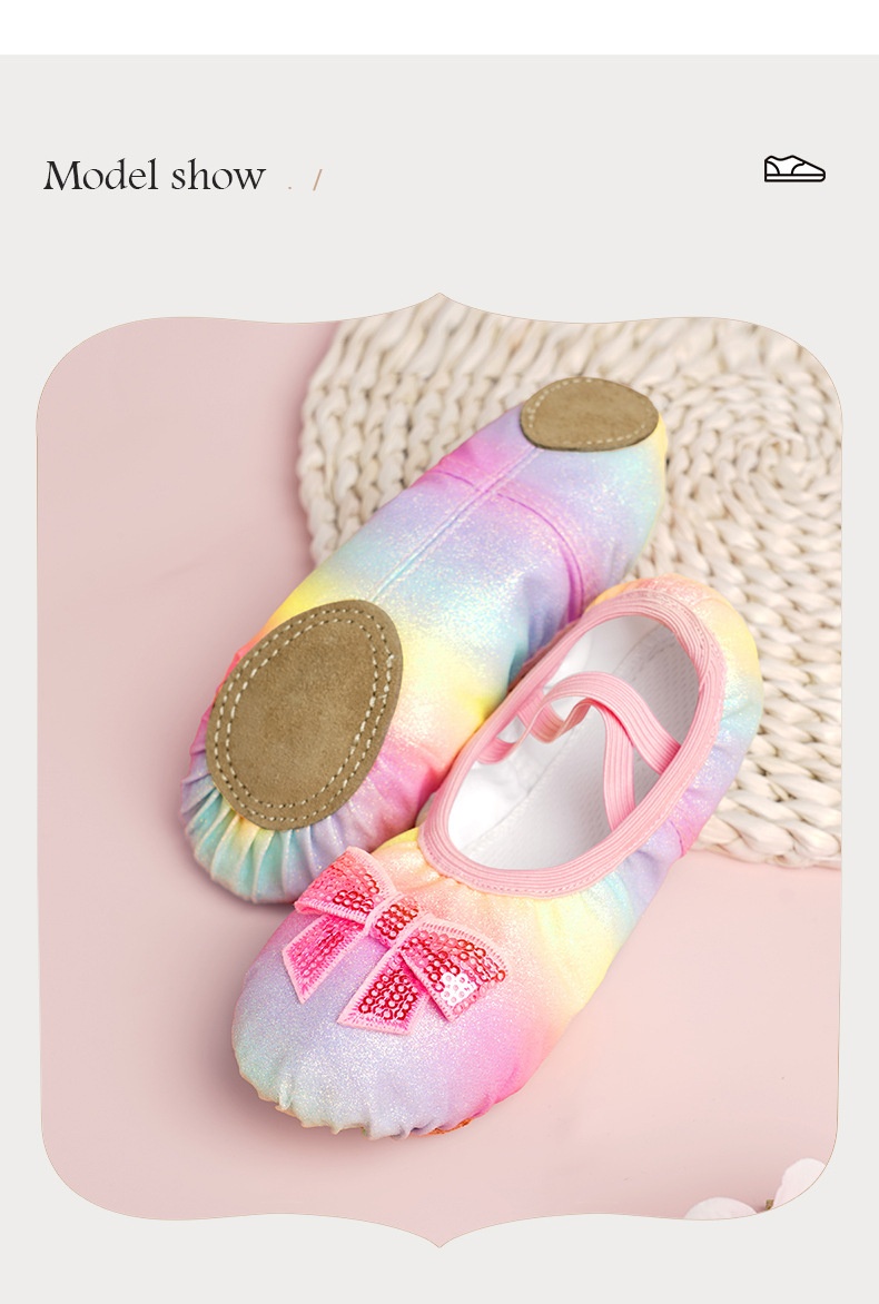 Sapatilhas de ballet para menina com sola macia e pata gato_voghion.com