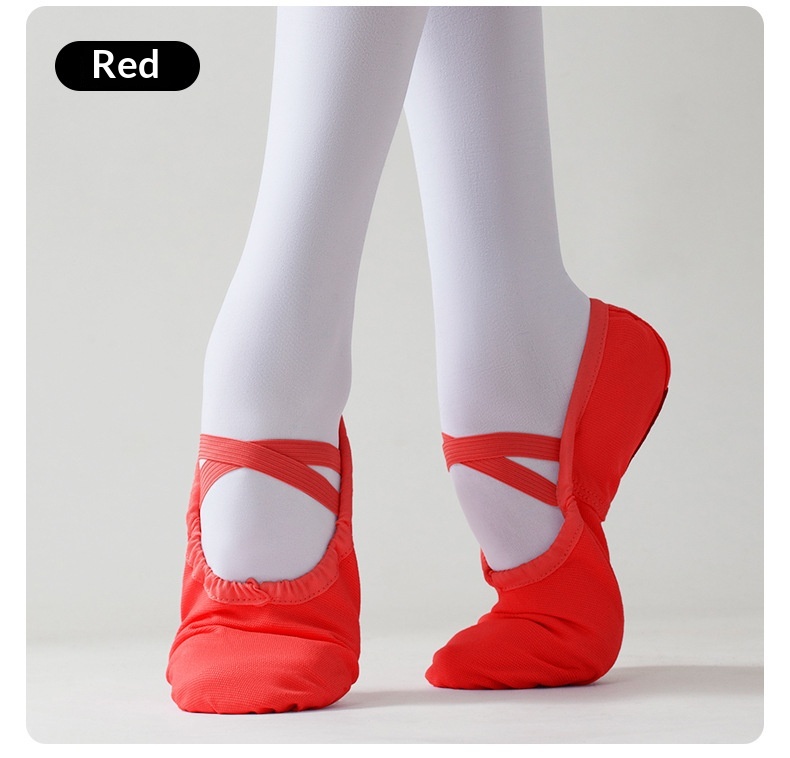 Childrens Ballet Shoes Soft Soled Canvas Dance Practice Pumps_voghion.com