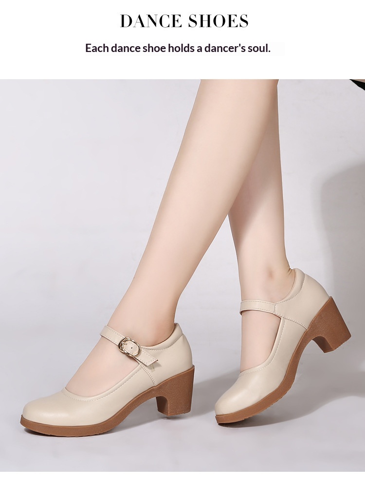 Comfortable Mid-heel Dance Shoes For Women Soft Sole Dancing Footwear_voghion.com