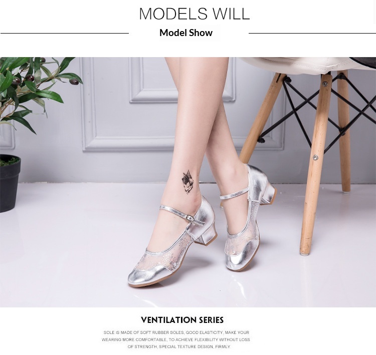 Women's Latin Dance Shoes Mid-heel Soft Sole For Square Dance_voghion.com