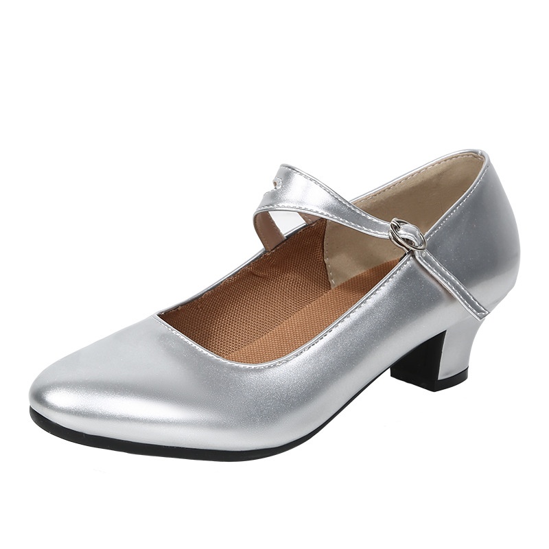 Dansschoenen voor dames met zachte zolen en middelhoge hakken, vierkante schoenen voor volwassenen, geschikt voor alle seizoenen, Latijns-Amerikaanse dansschoenen_voghion.com