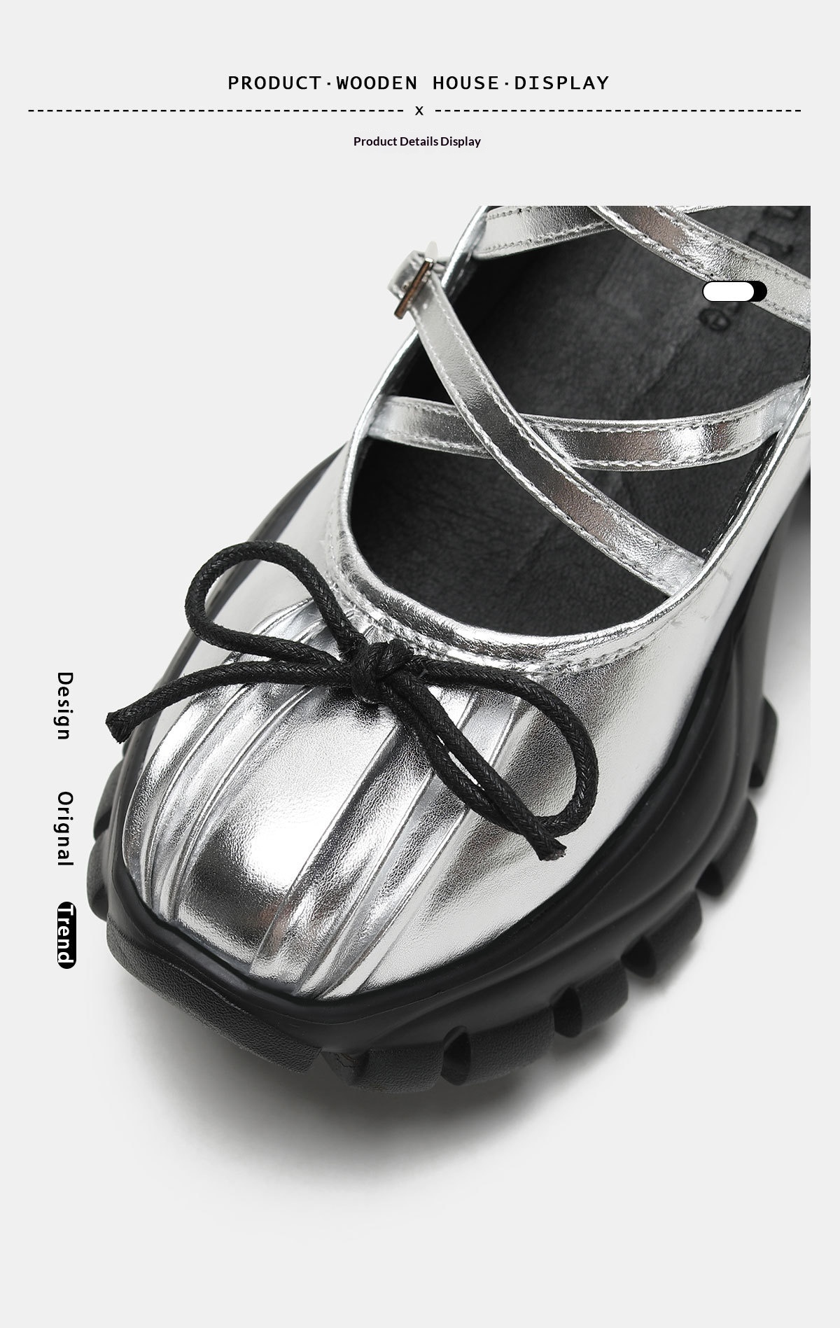 Women's Silver Ballet Dance Shoes Platform Thick Soled Leather_voghion.com