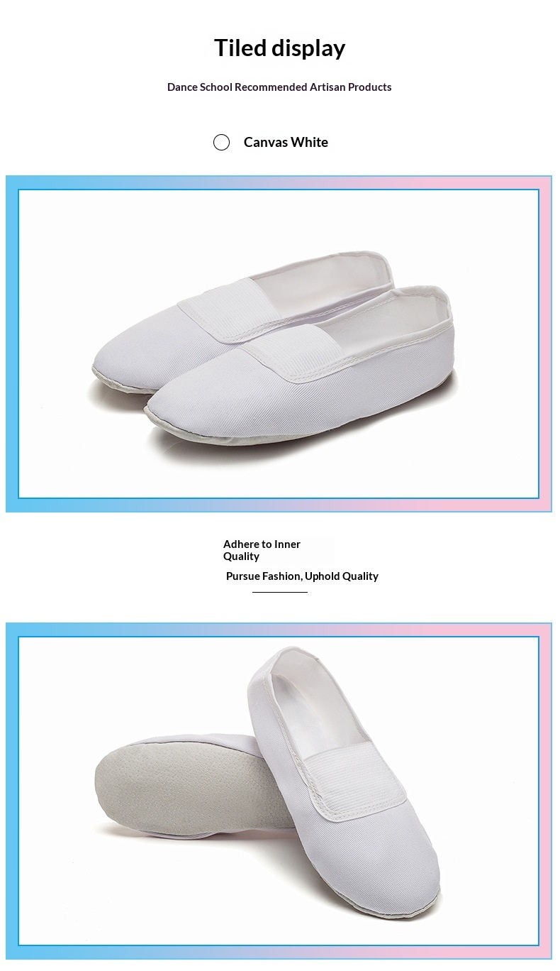 Sapatos de dança para adultos e crianças, ginástica, balé e ioga, com sola macia e formato de pata de gato, brancos, ideais para professores de dança._voghion.com