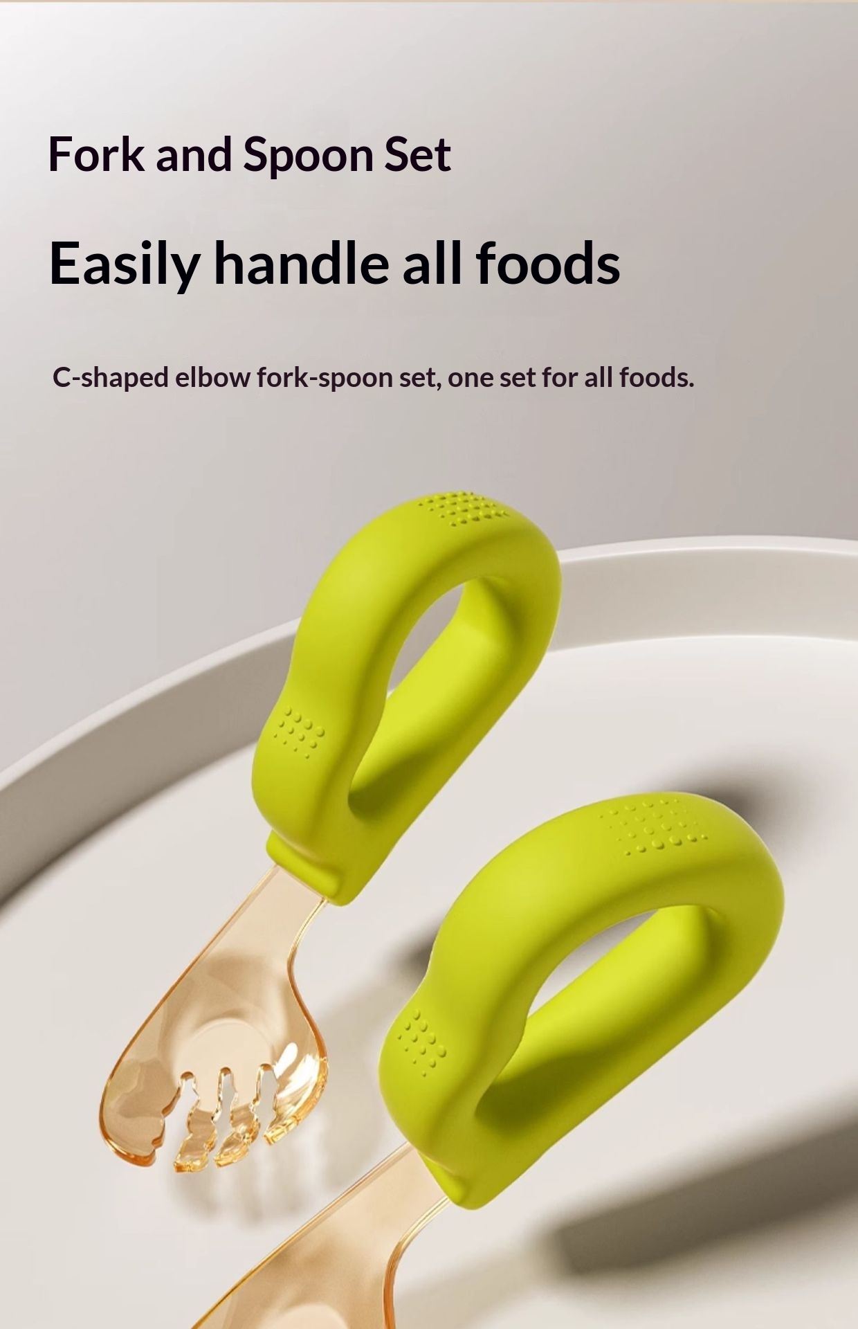 Baby Feeding Utensils Set - Self-feeding Training Fork And Spoon_voghion.com