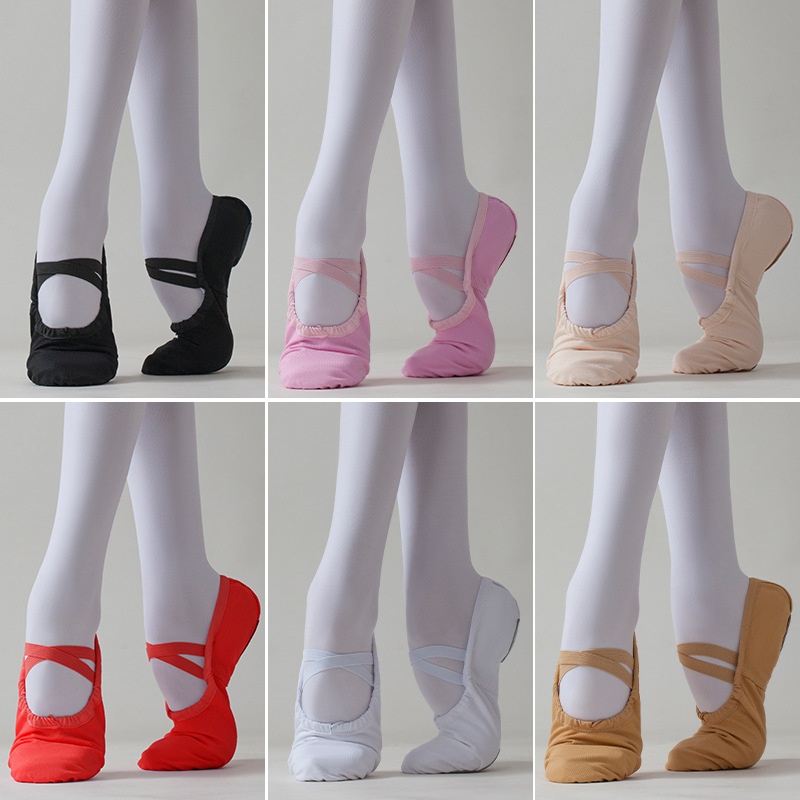 Tanzschuhe, weiße Kinder-Tanzschuhe, Herren-Übungsschuhe mit weicher Sohle aus Canvas, Katzenpfoten-Yogaschuhe, Damen-Ballettschuhe, Großhandel für den Außenhandel_voghion.com