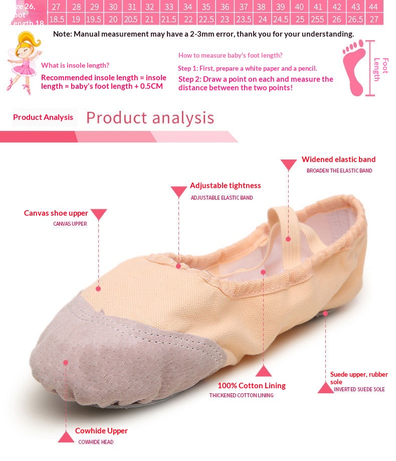 Chaussures de danse professionnelles en cuir à semelle souple_voghion.com