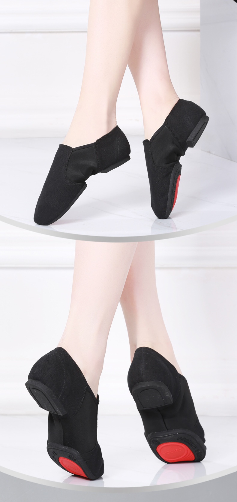 Damen Tanzschuhe Mit Elastischem Stoff Und Weicher Sohle Für Jazz_voghion.com