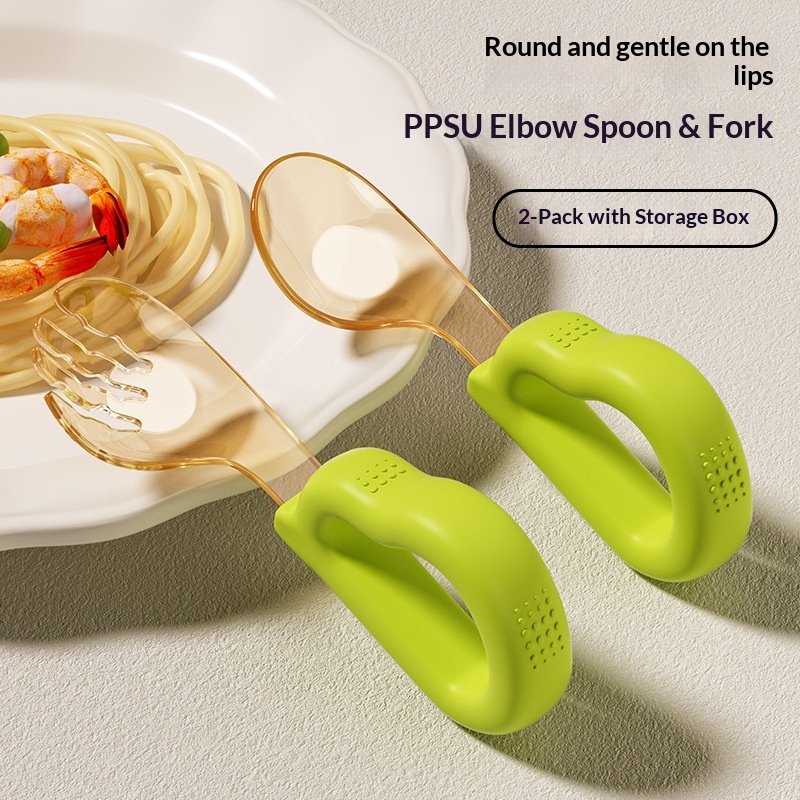 Nido Jingqi Learning To Eat Training Fork One-Year-Old Baby Self-Feeding Complementary Food Spoon Children's Tableware Set_voghion.com