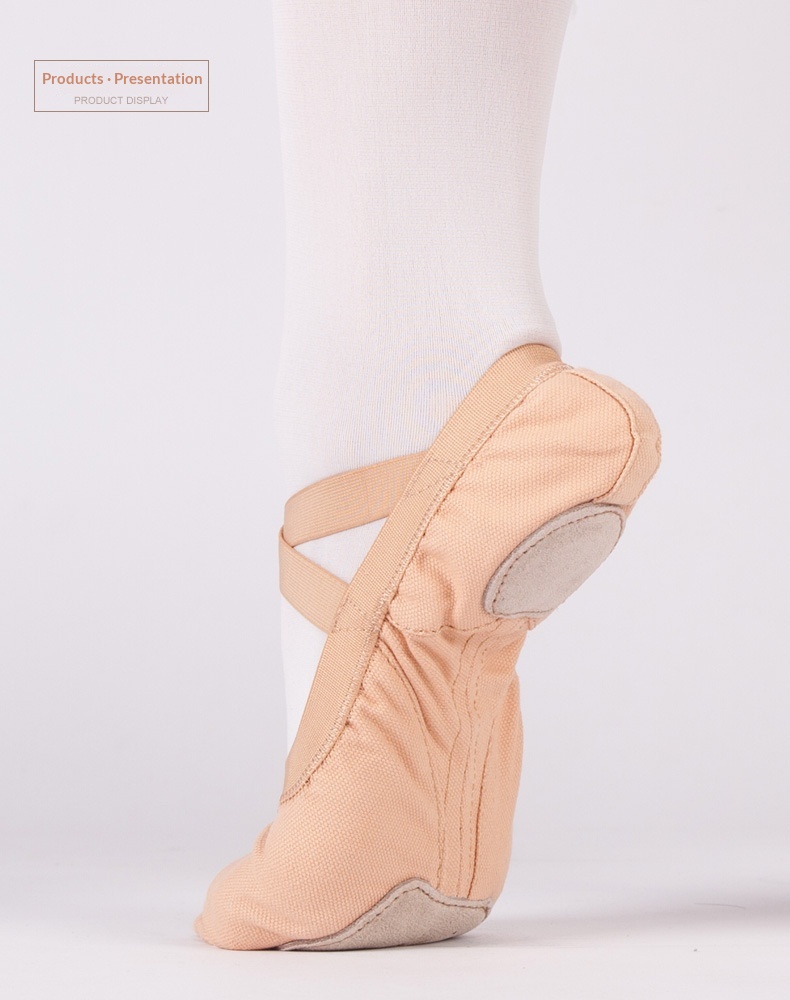Dance Shoes Red Dance For Adults, Unisex, Cat Paw Canvas, Elastic Opening, Skin-colored, Soft Sole, No-lace-up Practice Ballet Shoes_voghion.com