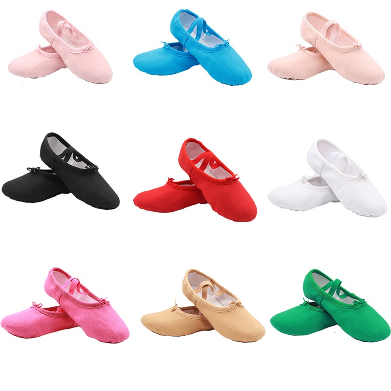 Sapatos de dança para adultos e crianças, com sola macia, para prática. Sapatos de ioga e balé em lona com estampa de pata de gato para meninas._voghion.com