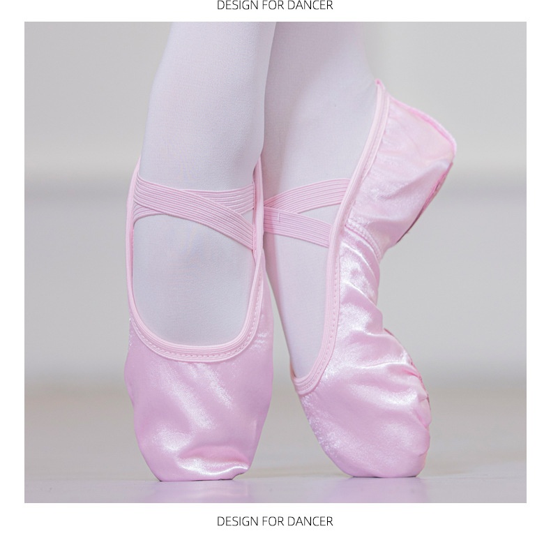 Satin Ballet Dance Shoes For Adults Soft Sole For Performance_voghion.com