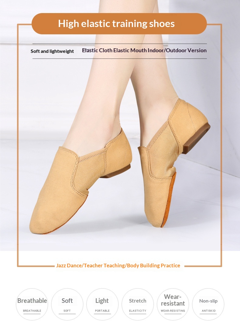 Damen Tanzschuhe Mit Elastischem Stoff Und Weicher Sohle Für Jazz_voghion.com