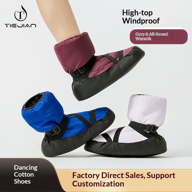 Dance Shoes 0109 New Style Lace-up Thickened And Lined With Fleece, Dance Shoes, Ballet Practice Warm Boots, Cotton Shoes For Figure_voghion.com