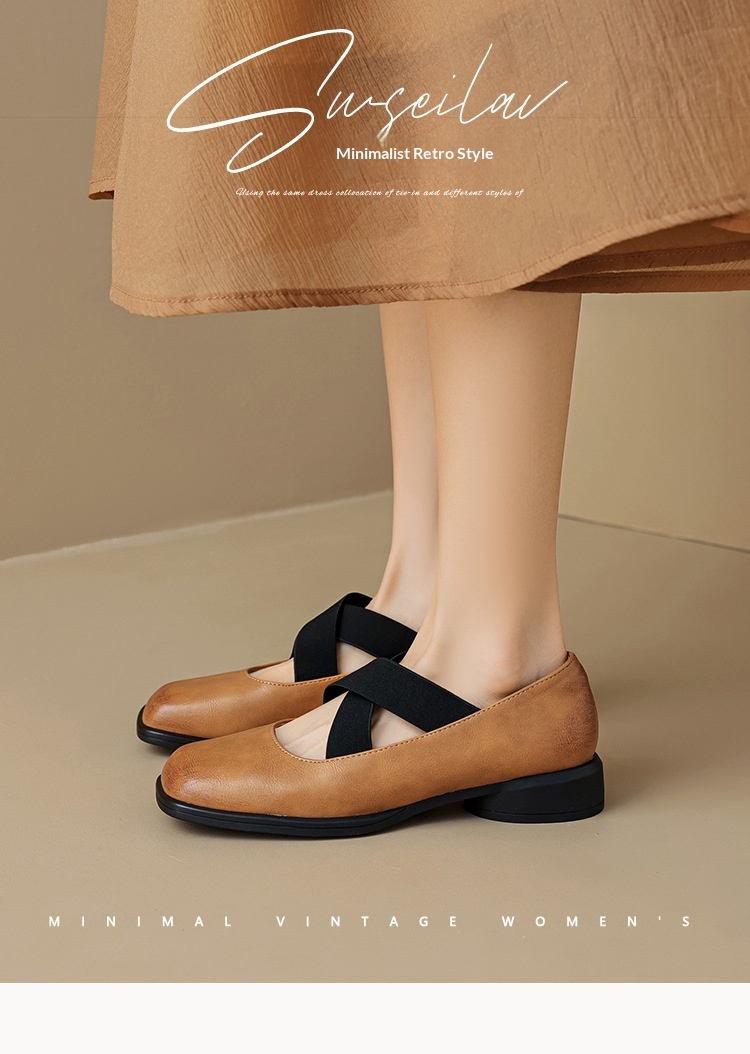 Vintage dansschoenen voor dames met bandjes en blokhak_voghion.com