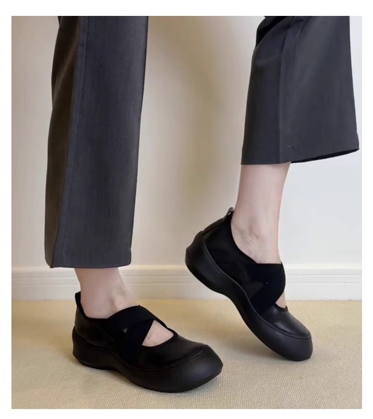 Women's Leather Mary Jane Dance Shoes With Thick Sole And Strap_voghion.com