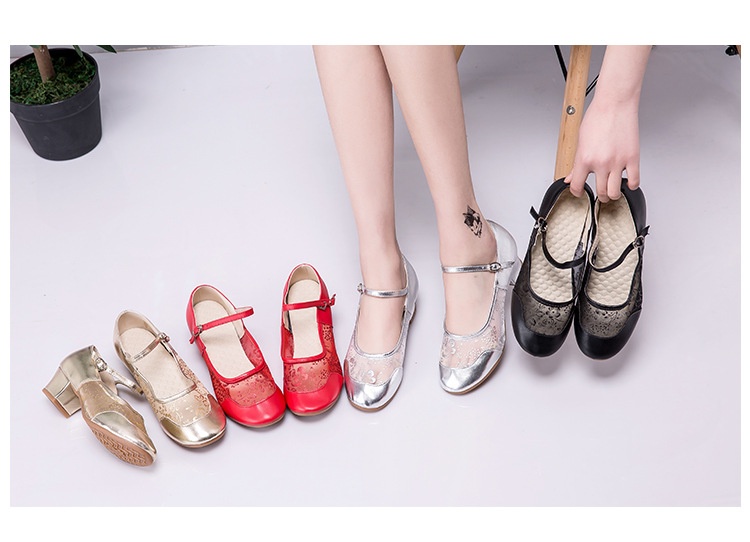 Women's Latin Dance Shoes Mid-heel Soft Sole For Square Dance_voghion.com