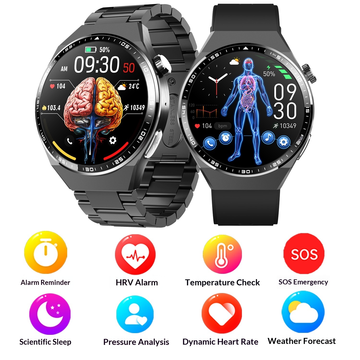 F800 Bluetooth-Uhr mit grenzüberschreitenden Anrufen, intelligenter Herzfrequenzmessung, Schlafüberwachung, EKG, SOS-Alarm, Schrittzähler und Sportfunktion_voghion.com