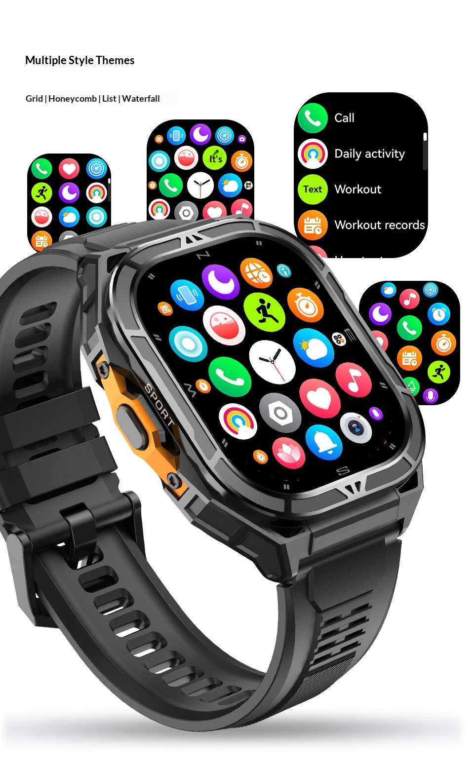 Smart Watch X5 1.96 Inch Large Screen Outdoor Heart Rate Tracker_voghion.com