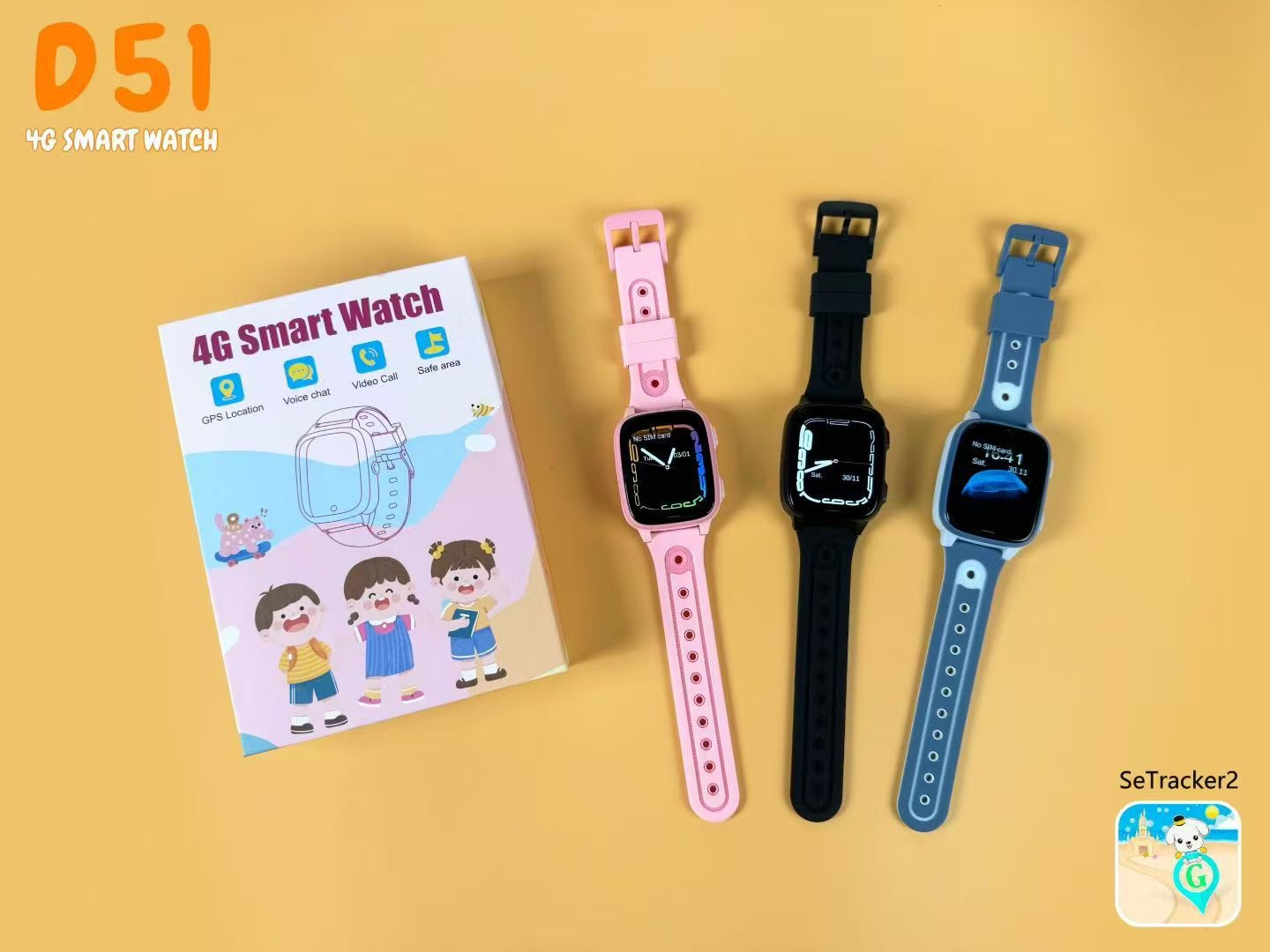 4g smartwatch til børn med videoopkald og gps positionering_voghion.com