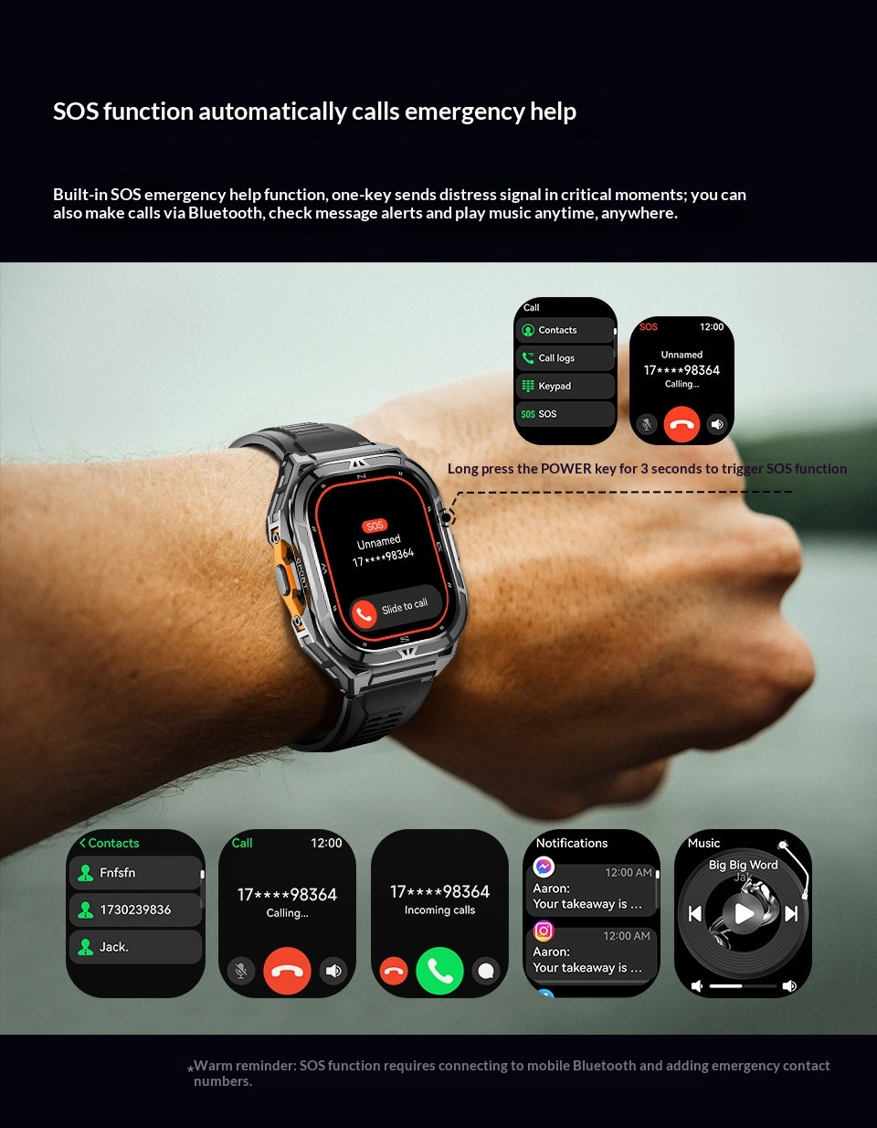 Smart Watch X5 1.96 Inch Large Screen Outdoor Heart Rate Tracker_voghion.com