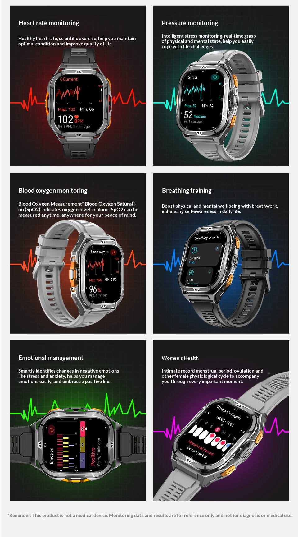 Smart Watch X5 1.96 Inch Large Screen Outdoor Heart Rate Tracker_voghion.com