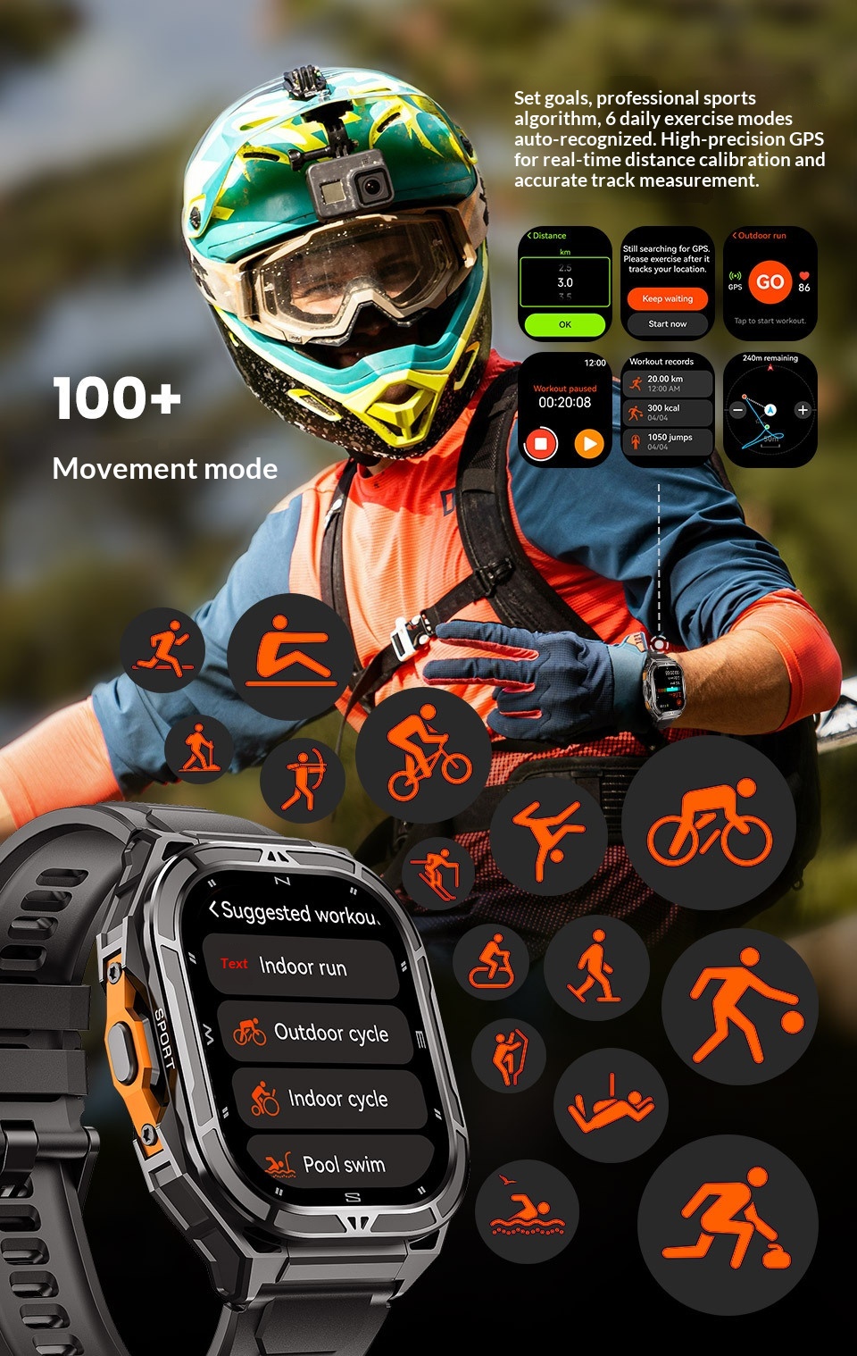 Smart Watch X5 1.96 Inch Large Screen Outdoor Heart Rate Tracker_voghion.com