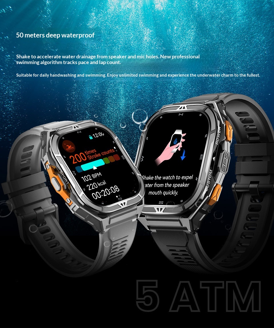 Smart Watch X5 1.96 Inch Large Screen Outdoor Heart Rate Tracker_voghion.com