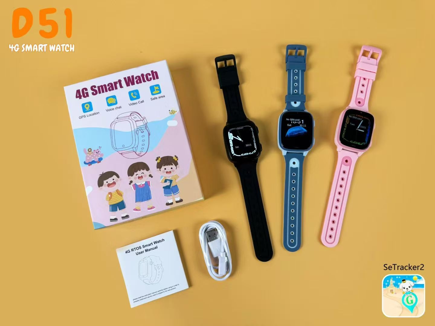 4g smartwatch til børn med videoopkald og gps positionering_voghion.com