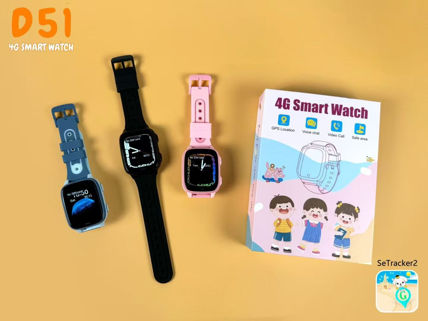 4g smartwatch til børn med videoopkald og gps positionering_voghion.com