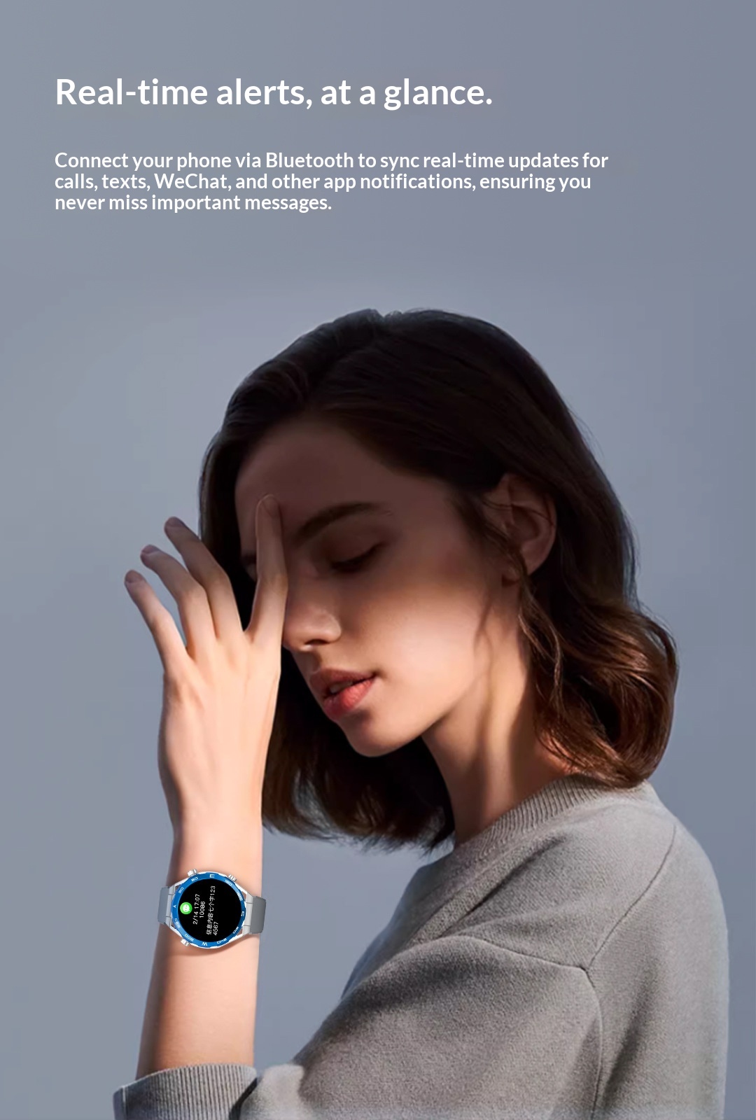 Smart sportsur med bluetooth opkald og pulsmåling_voghion.com